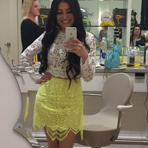 For Love and Lemons Luna Yellow Skirt